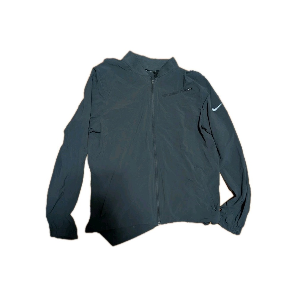 Nike Basketball Full Zip Jacket Windbreaker Size‎ Large Gray Dri-Fit